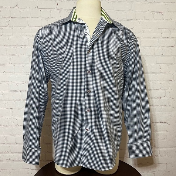 ROBERT GRAHAM LONG SLEEVE BUTTON DOWN SHIRT XL flip cuff detail GUC - Picture 7 of 15